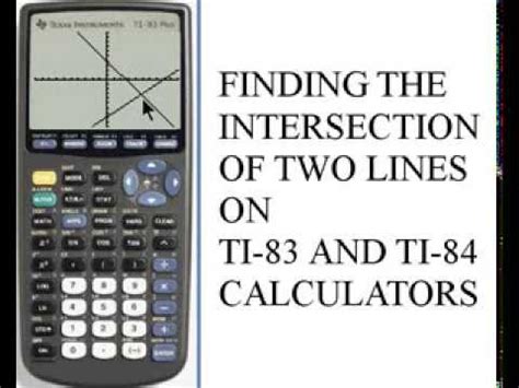 You will notice that you do not seem to land. . How to find intersection of two lines on ti84 plus